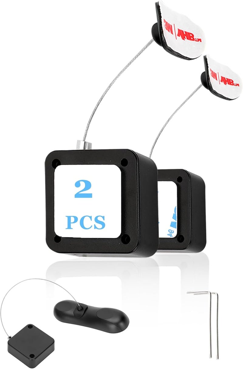 Fancat 2Pack Remote Control Tether, 6.5 Ft Remote Control Leash, Retractable Safety Lock with Adjustable Lock Strap for TV Remotes, Game Controllers, and Tablets - Perfect for Showrooms - Image 1